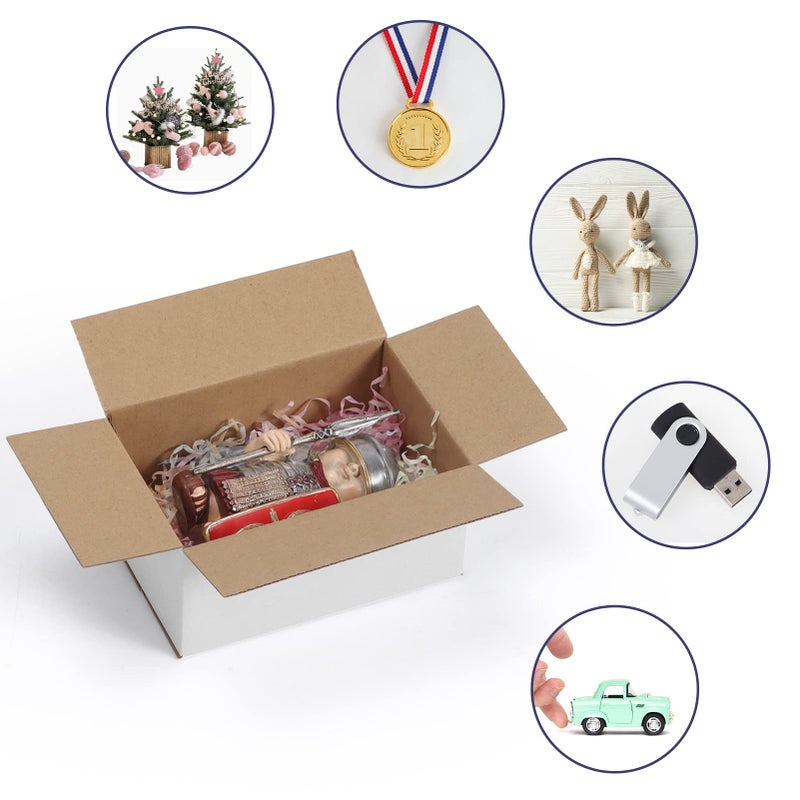 SPEPLA Shipping Boxes 6x4x3 Set of 40  White Corrugated Cardboard Box for Mailing Business Packaging - Image 4